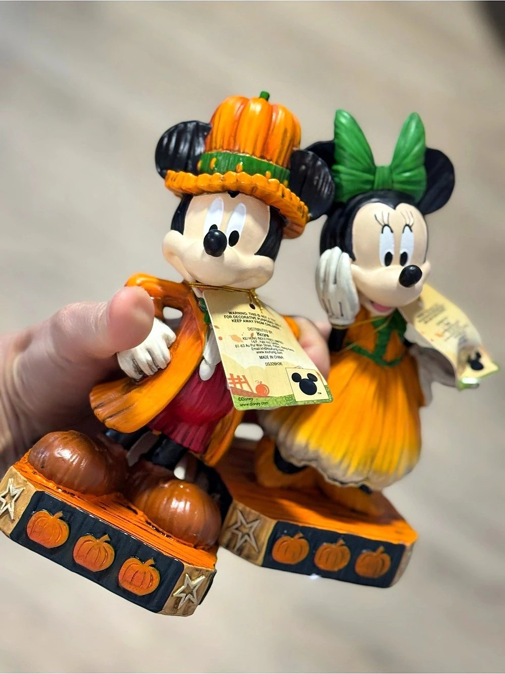 Disney Mickey and Minnie Mouse Halloween Figures Orange & Black New